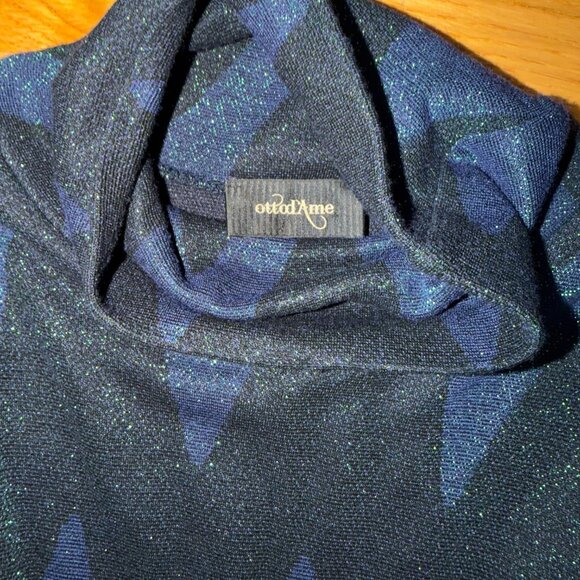 Otto D'ame Glittery Chevron Pattern Fit 'N Flare Dress - Picture 7 of 11